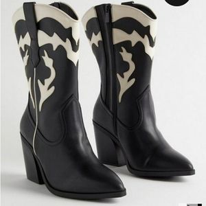 Torrid black and white cowgirl boots
